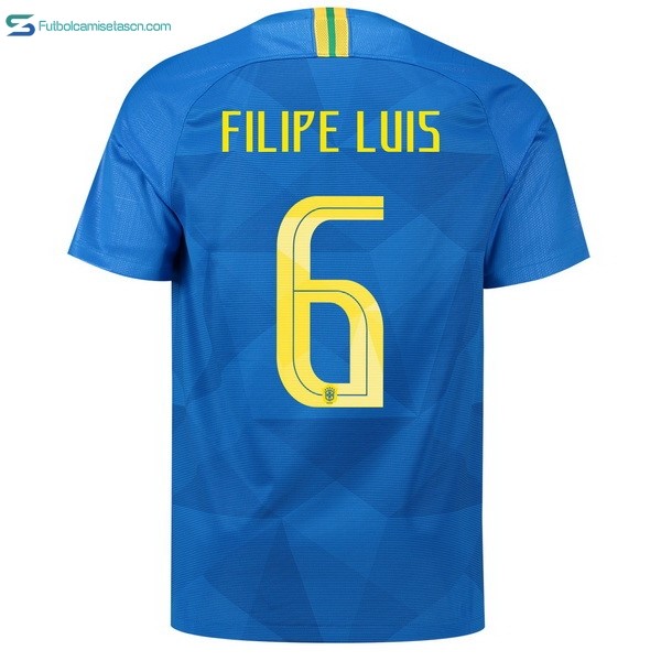 Camiseta Brasil 2ª Filipe Luis 2018 Azul
